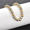 304 Stainless Steel Round Beads Bracelets BJEW-Q038-06GP-3
