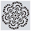 Flower Pattern Eco-Friendly PET Plastic Hollow Painting Silhouette Stencil DRAW-PW0008-02G-1