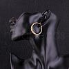 Adorable Design Ring Brass Hoop Earrings EJEW-BB07351-G-5