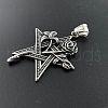 Vintage Stainless Steel Star Rose Pendant Necklaces XF5459-4