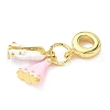 Brass Enamel European Dangle Charms KK-I355-23G-02-2
