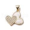 Brass Micro Pave Cubic Zirconia Pendants KK-E003-10G-1