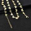 Brass Butterfly Link Chain Necklaces NJEW-M108-15G-4