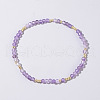 Natural Amethyst Round Beads Stretch Bead Bracelets for Women CQ7665-2-1