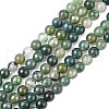 Natural Moss Agate Beads Strands X-GSR4mmC001-1