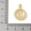 Brass Micro Pave Clear Cubic Zirconia Pendants ZIRC-I071-02G-02-3