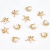  12Pcs 2 Styles Brass Micro Pave Cubic Zirconia Pendants ZIRC-NB0001-52G-3