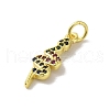 Real 18K Gold Plated Brass Pave Cubic Zirconia Pendants KK-M283-03B-G-2