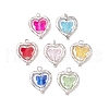 7Pcs Alloy and Glass Pendants PALLOY-JF03366-03-1