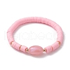 3Pcs 3 Color Polymer Clay Heishi Surfer Stretch Bracelets Set BJEW-JB10153-3