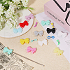 BENECREAT 34Pcs 17 Styles Bowknot Food Grade Eco-Friendly Silicone Focal Beads SIL-BC0001-06-4