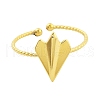 Real 18K Gold Plated 304 Stainless Steel Open Cuff Rings for Women RJEW-B061-02G-08-2