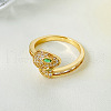Snake Brass Micro Pave Cubic Zirconia Cuff Rings FS-WG5D2E3-06-1