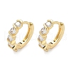 Flat Round Brass Micro Pave Clear Cubic Zirconia Hoop Earrings EJEW-Z102-19G-4