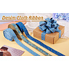 5 Yards Polyester 3D Star Gold Stamping Ribbon OCOR-TAC0023-14B-19