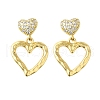 Hollow Heart Brass Micro Pave Clear Cubic Zirconia Dangle Stud Earrings EJEW-Z099-02G-02-4