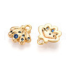 Brass Micro Pave Cubic Zirconia Charms KK-N261-98G-2