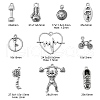50Pcs 10 Styles Tibetan Style Alloy Pendants TIBEP-CJ0003-42-2