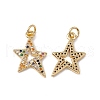 Brass Micro Pave Colorful Cubic Zirconia Pendants KK-G439-22G-1