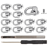 Gorgecraft 20 Sets Alloy D Ring Head Screwback Button PURS-GF0001-02P-1