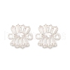 Brass Clear Glass Connector Charms KK-P228-72S-2