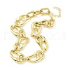 Acrylic Chunky Coffee Bean Link Chain Necklaces NJEW-D313-01C-2