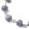 Faceted Rondelle Gemstone Link Chain Bracelets BJEW-JB10831-4