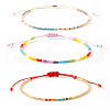 Bohemian Glass Seed Bead Rainbow Friendship Bracelets RZ3396-2-1