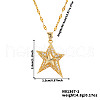 Elegant Brass Micro Pave Clear Cubic Zirconia Star Pendant Necklaces EY0411-1-3