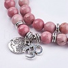 Natural Rhodochrosite Wrap Bracelets BJEW-E329-06C-2