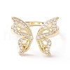 Butterfly Clear Cubic Zirconia Cuff Ring RJEW-D117-05G-2