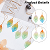 FIBLOOM 2 Sets 2 Colors Filigree Leaf Pendant Neclace & Dangle Earrings SJEW-FI0001-03-3