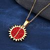 304 Stainless Steel Polymer Clay Rhinestones Sun Openable Pendant Necklaces for Women NJEW-Z065-10G-02-1