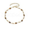 Brass Natural Tiger Eye Link Bracelets for Women BJEW-JB11683-07-2