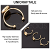 Unicraftale 15Pcs 5 Style 201 Stainless Steel Cuff Pad Ring Settings STAS-UN0041-97-5