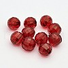 Faceted Round Transparent Acrylic Beads TACR-P053-10mm-25S-1