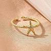 Brass Cuff Rings for Women RJEW-C123-08E-G-3