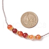 8MM Dyed Natural Banded Agate Round Braided Beaded Adjustable Necklaces for Women NJEW-JN05319-3
