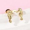 Brass Stud Earrings EJEW-R032-04G-1