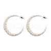 Textured C-Shaped Brass Hoop Earrings for Women EJEW-U055-19S-2