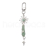 5Pcs Bullet Natural Lapis Lazuli & Green Aventurine & Amethyst & Quartz Crystal & Rose Quartz & Yellow Jade Pendant Decoration HJEW-JM03056-4