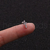 Brass Micro Pave Clear Cubic Zirconia Cartilage Earring WG49FB9-01-1