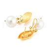 Rack Plating Brass Oval Hoop Earrings with Plastic Pearl Beaded EJEW-K245-37G-2