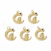Brass Micro Pave Cubic Zirconia Pendants KK-E068-VB008-4
