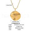 Vintage 304 Stainless Steel Flat Round Pendant Necklaces for Women LD8078-2-1