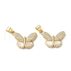 Brass Micro Pave Clear Cubic Zirconia Pendants KK-B083-38G-1
