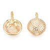 Brass Half Round Cuff Earrings with Bowknot for Women KK-N216-351-2