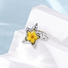 304 Stainless Steel Adjustable Open Cuff Statement Rings RJEW-C083-19P-01-3