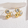 304 Stainless Steel Micro Pave Clear Cubic Zirconia Stud Earrings EJEW-V014-02G-1