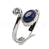Natural Gemstone Adjustable Rings RJEW-K269-08P-3